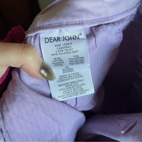 Dear John BLAIRE HIGH RISE CUFFED SLIM STRAIGHT JEANS ORCHID PETAL - Picture 10 of 10